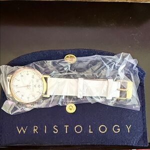 Gold and White Watch